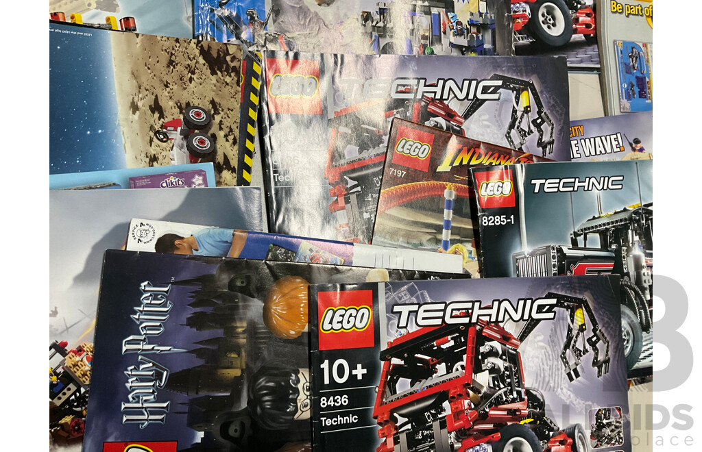 Collection of Vintage Lego Instruction Booklets Including Technic, Harry Potter and Vikings