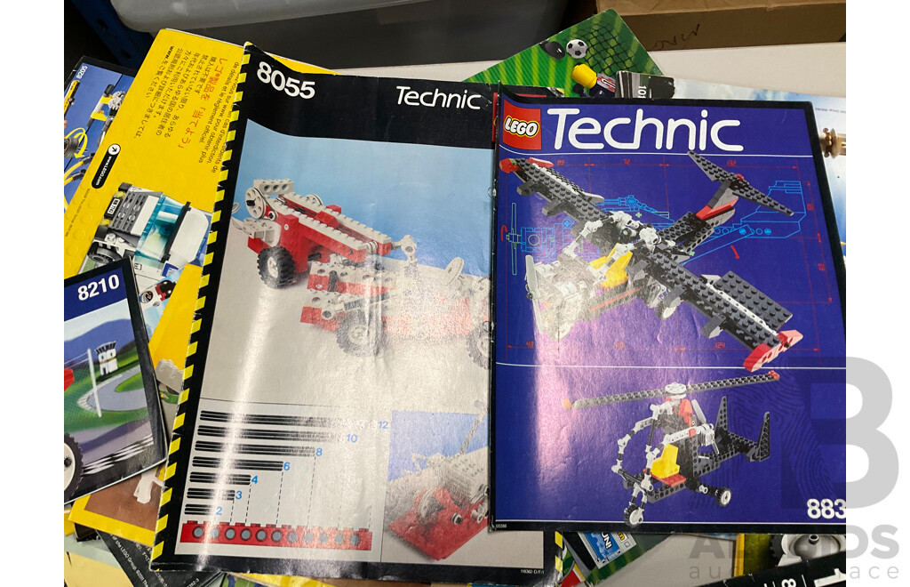 Large Collection of Vintage Lego Instruction and Reference Books Including Technic, Harry Potter, Vikings, Indiana Jones and More