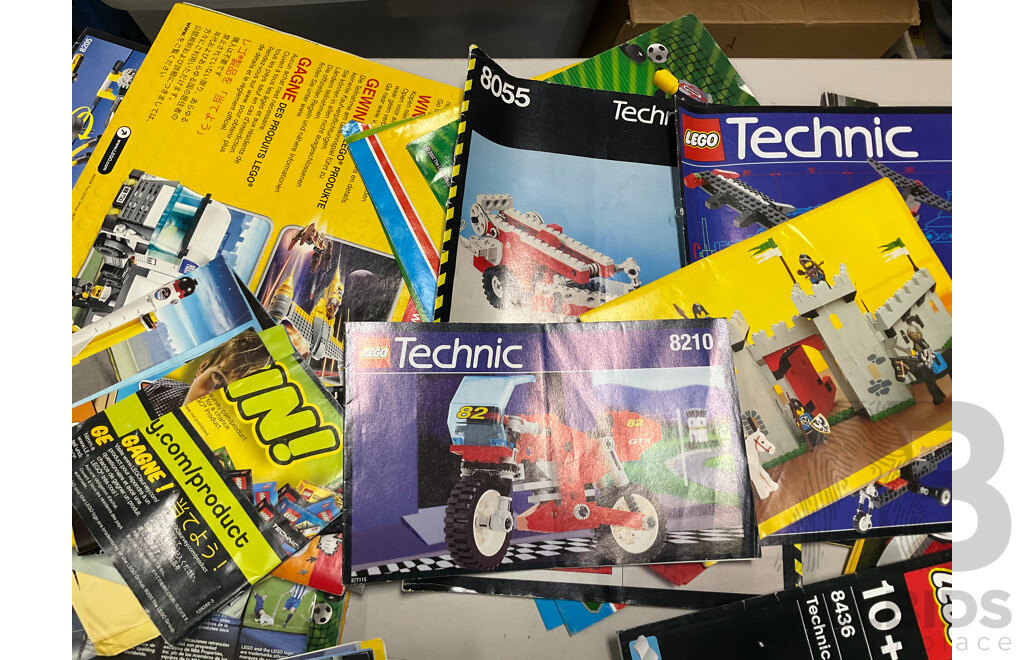 Large Collection of Vintage Lego Instruction and Reference Books Including Technic, Harry Potter, Vikings, Indiana Jones and More