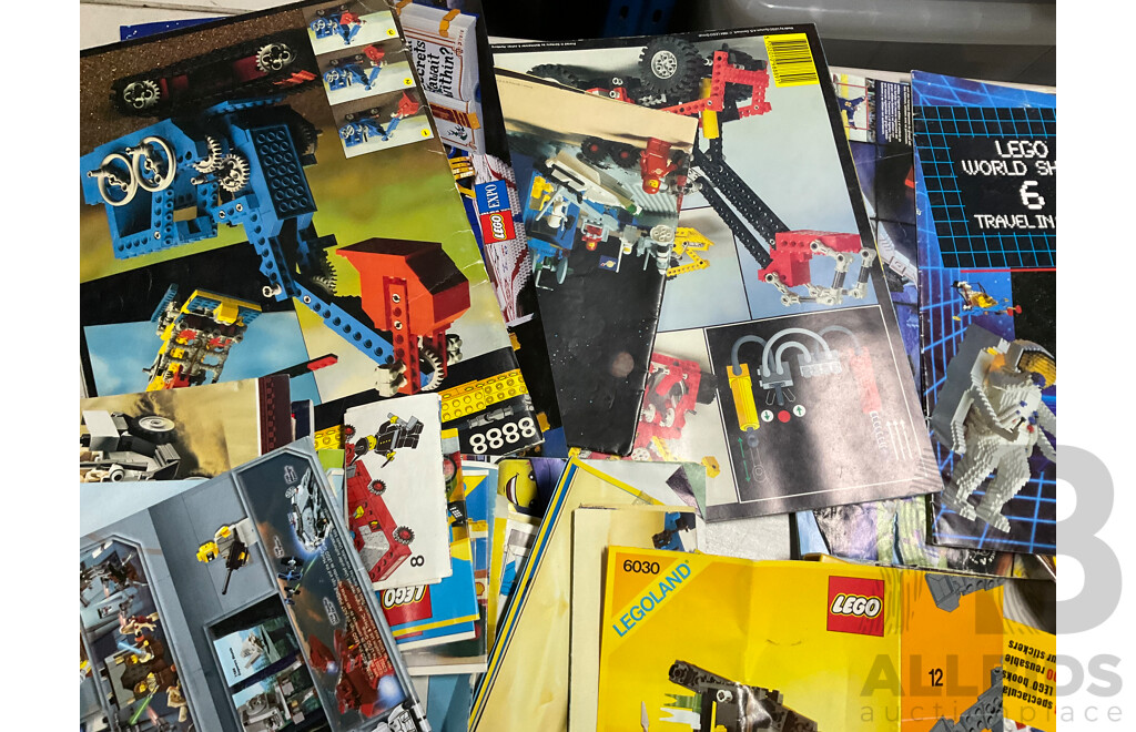 Large Collection of Vintage Lego Instruction and Reference Books Including Technic, Harry Potter, Vikings, Indiana Jones and More