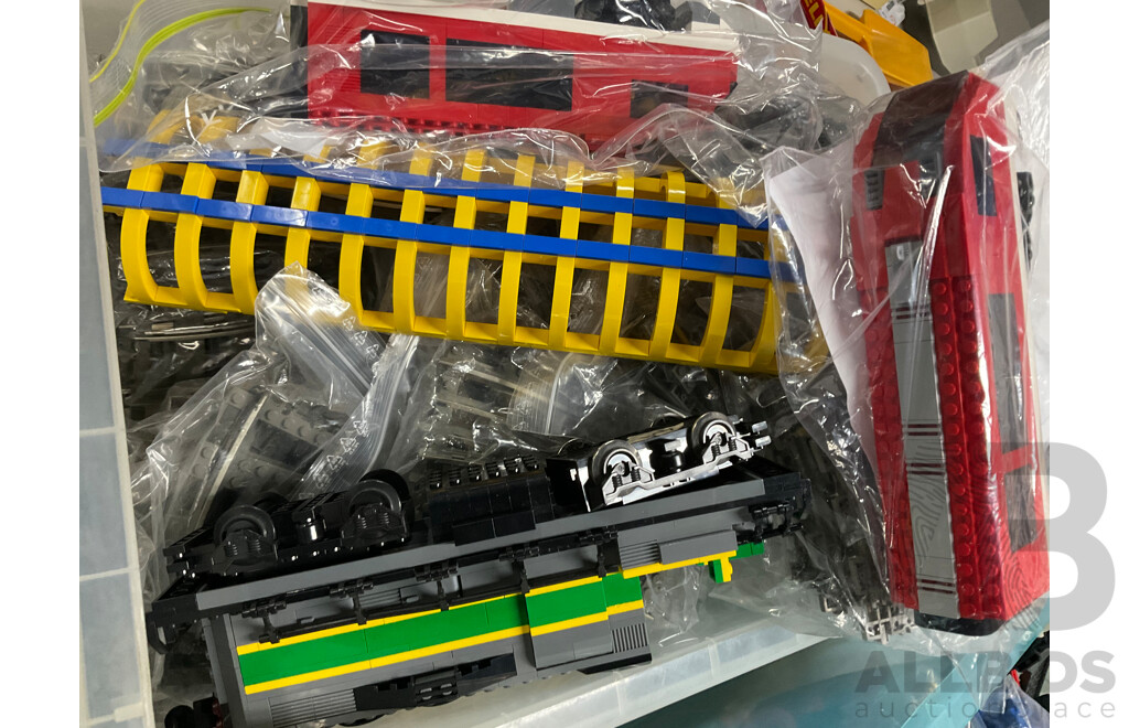 Vintage Lego City Train Track, Locomotives, Controller and More - Approximately 13 Kilograms