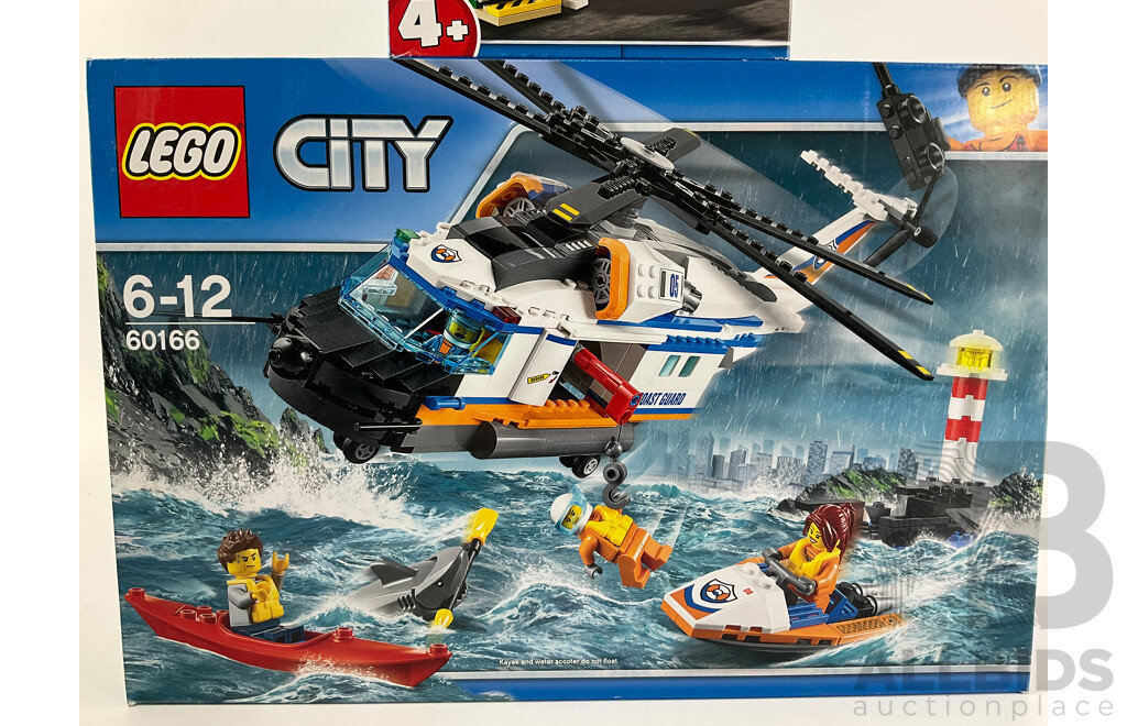 Lego City Coast Guard Helicopter 60166 and Police Plane 60206, Both in Sealed Boxes