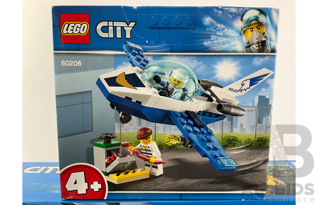 Lego City Coast Guard Helicopter 60166 and Police Plane 60206, Both in Sealed Boxes