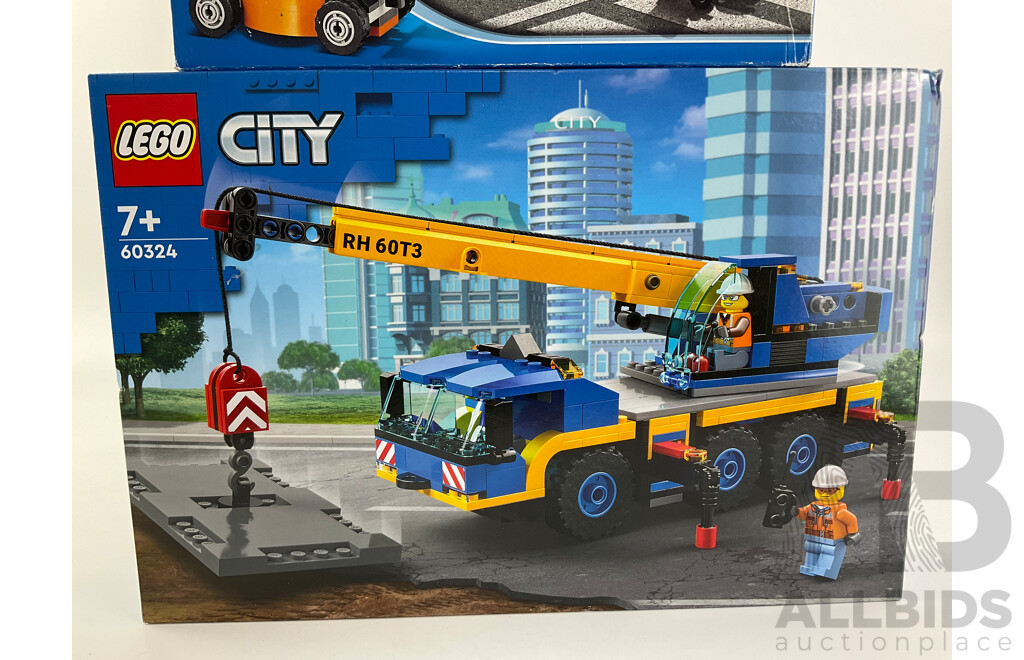 Lego City Truck and Fork Lift 60020 and Mobile Crane 60324