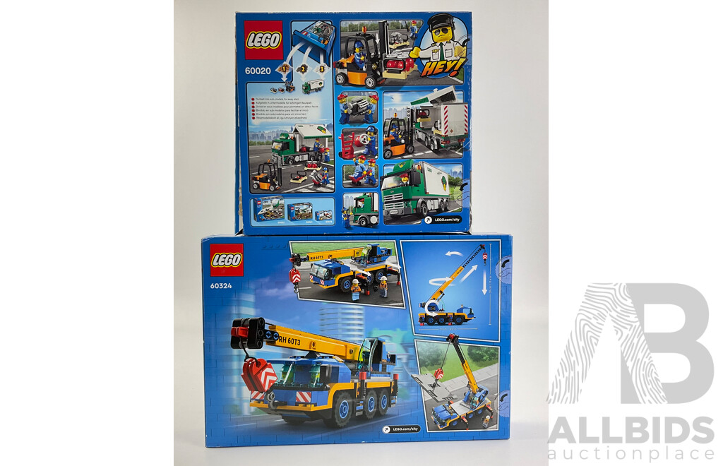 Lego City Truck and Fork Lift 60020 and Mobile Crane 60324