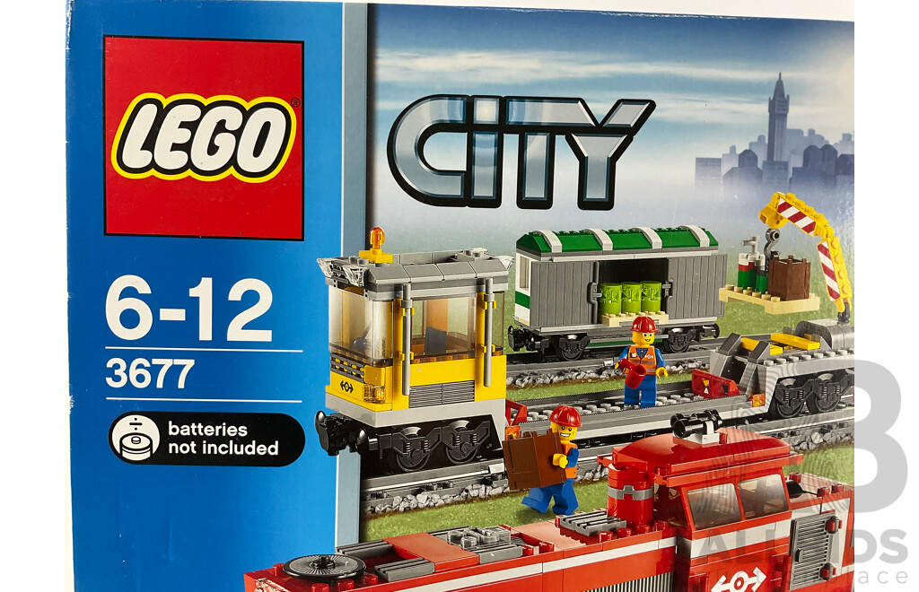 Lego City Red Cargo Train 3677 in Sealed Box