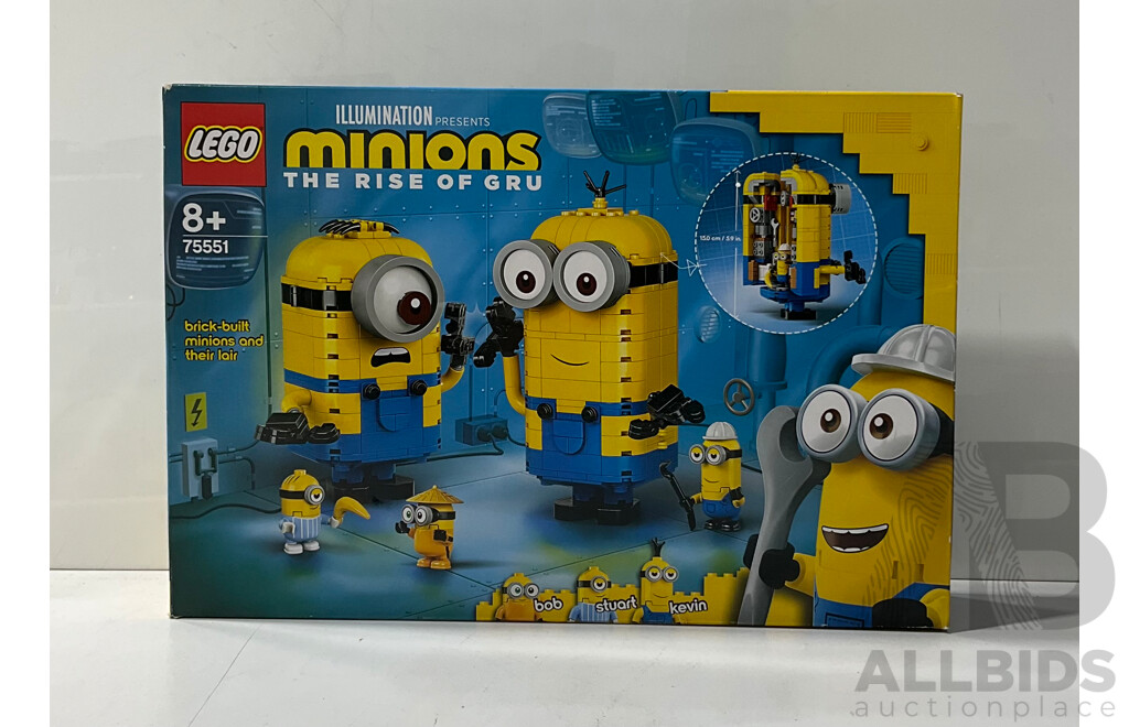 LEGO Minions Rise of Grue Brick Built Minions and Their Lair 75551 in Original Packaging