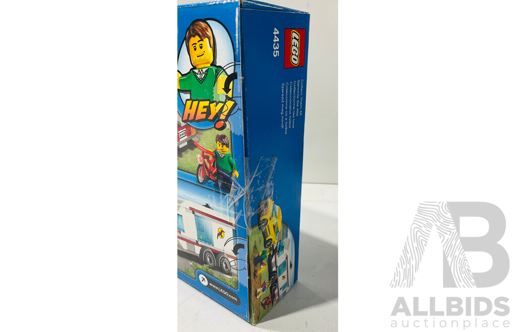 Two LEGO City Sets Including LEGO Car and Caravan 4435 and LEGO Garbage Truck 4432 Repackaged in Original Box