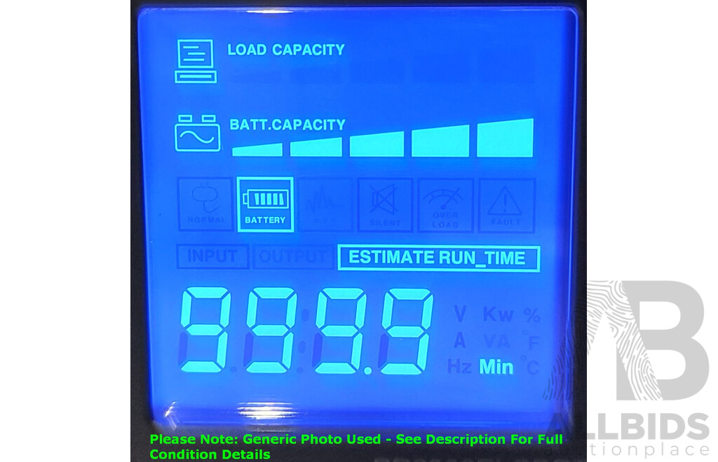 CyberPower (PR3000ELCDRT2U) 3000 VA UPS W/ 3 External Batteries, Power Cables and Rack Slides