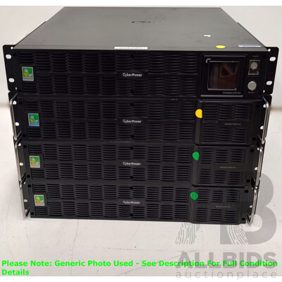 CyberPower (PR3000ELCDRT2U) 3000 VA UPS W/ 3 External Batteries, Power Cables and Rack Slides