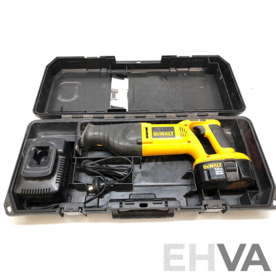 Seven DeWalt 18 Volt Cordless Power Tools, Three Batteries and Two Battery Chargers