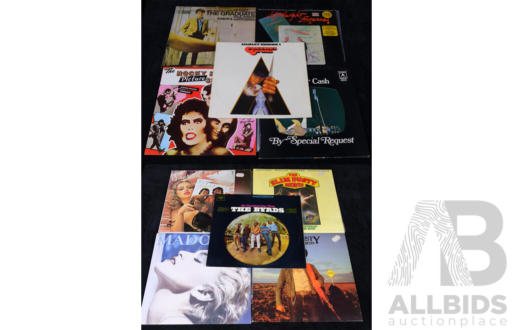 Collection Ten Vinyl LP Records Including Madonna, Movie Soundtracks and More