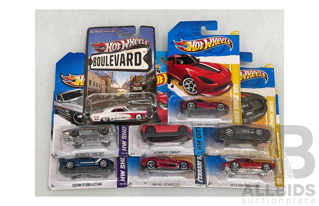 Hot Wheels Diecast Collectable Cars - Lot of 8