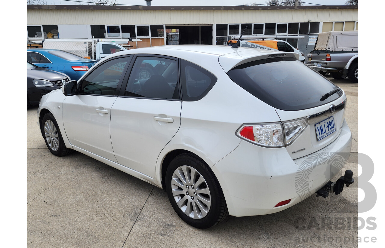 10/2009 Subaru Impreza RX (AWD) AWD MY09 5D Hatchback White 2.0L