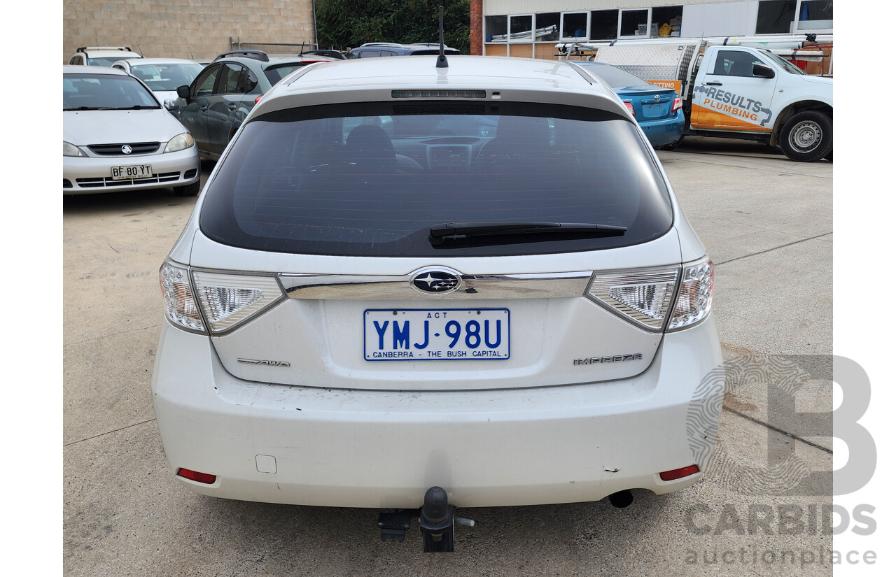 10/2009 Subaru Impreza RX (AWD) AWD MY09 5D Hatchback White 2.0L
