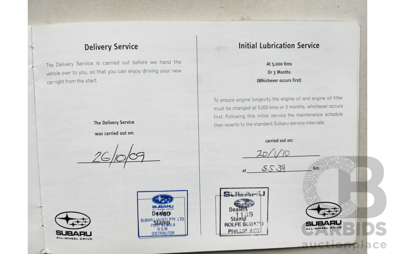 10/2009 Subaru Impreza RX (AWD) AWD MY09 5D Hatchback White 2.0L
