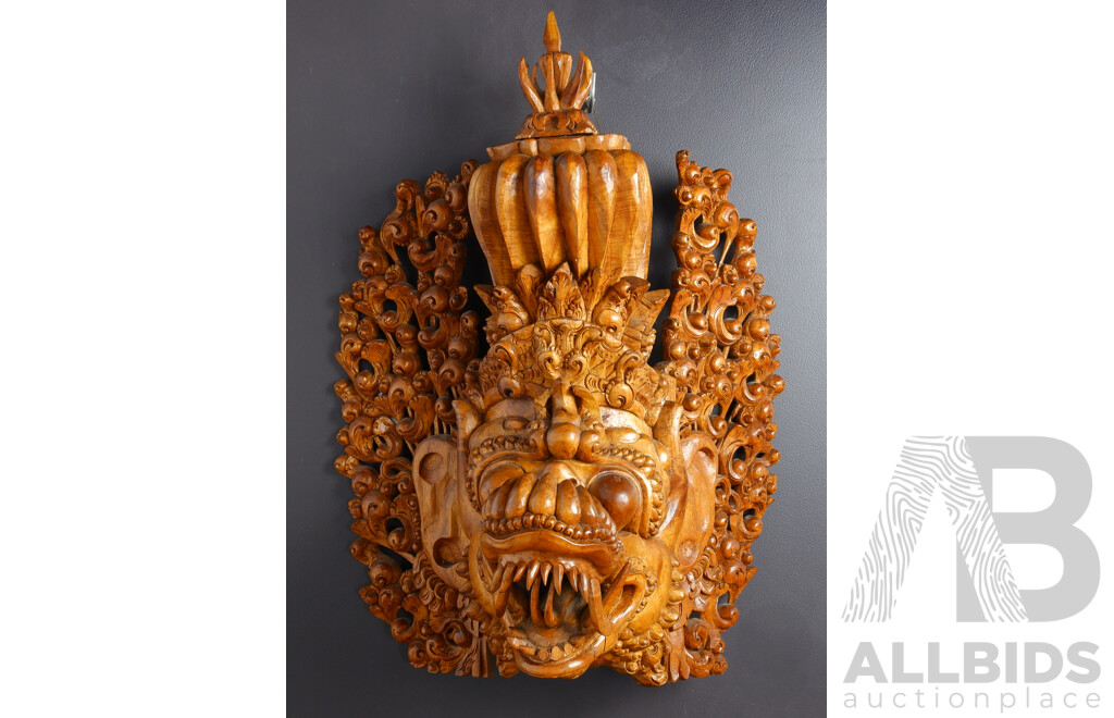 Heavily Carved Bali Mask