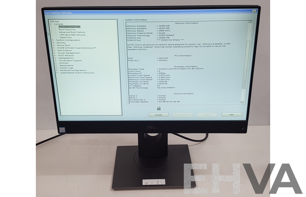 Dell OptiPlex 7470 AIO Intel Core i5 (9500) 3.00GHz-4.40GHz 6-Core CPU 23.8-Inch Touchscreen All-in-One Computer