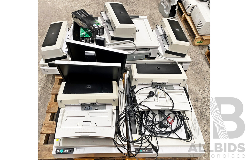 Pallet Lot of Assorted Flatbed Scanners/Monitors