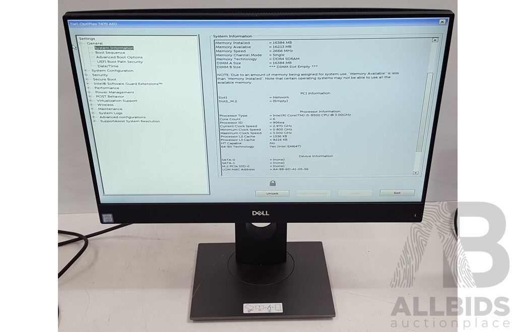 Dell OptiPlex 7470 AIO Intel Core i5 (9500) 3.00GHz-4.40GHz 6-Core CPU 23.8-Inch Touchscreen All-in-One Computer