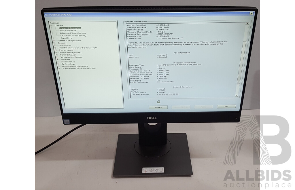 Dell OptiPlex 7470 AIO Intel Core i5 (9500) 3.00GHz-4.40GHz 6-Core CPU 23.8-Inch Touchscreen All-in-One Computer