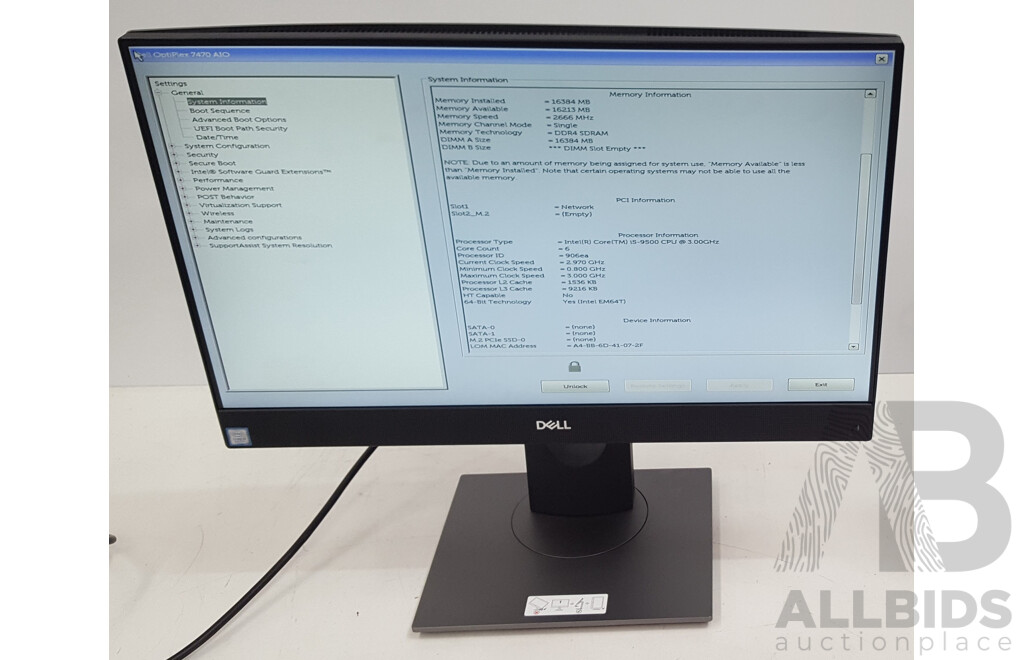 Dell OptiPlex 7470 AIO Intel Core i5 (9500) 3.00GHz-4.40GHz 6-Core CPU 23.8-Inch Touchscreen All-in-One Computer