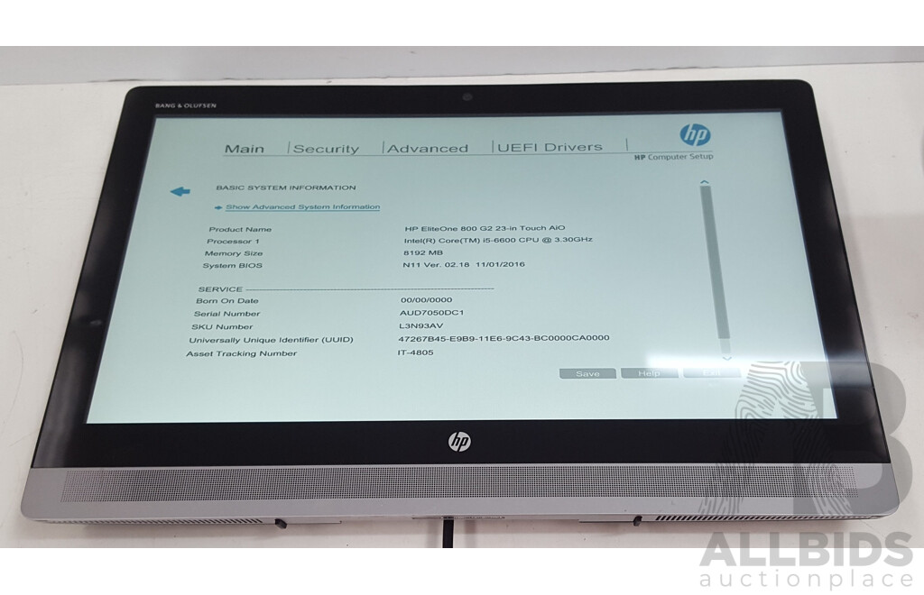 HP EliteOne 800 G2 Intel Core I5 (6600) 3.30GHz-3.90GHz 4-Core CPU 23-Inch All-in-One Desktop
