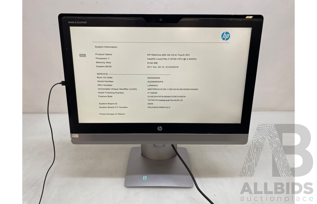 HP EliteOne 800 G2 Intel Core I7 (6700) 3.40GHz-4.00GHz 4-Core CPU 23-Inch All-in-One Desktop