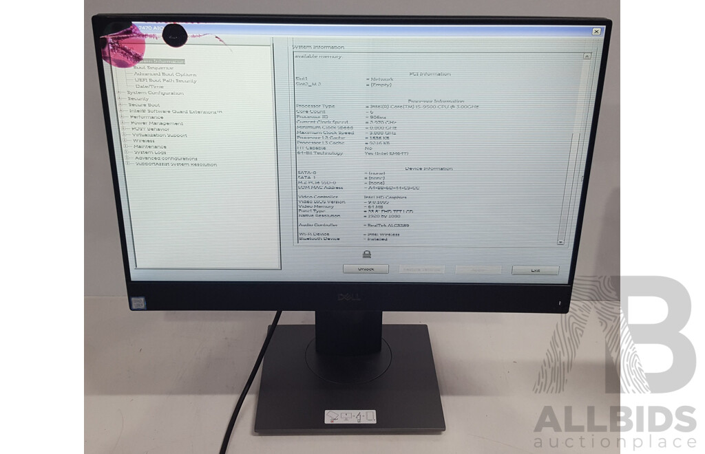 Dell OptiPlex 7470 AIO Intel Core i5 (9500) 3.00GHz-4.40GHz 6-Core CPU 23.8-Inch Touchscreen All-in-One Computer