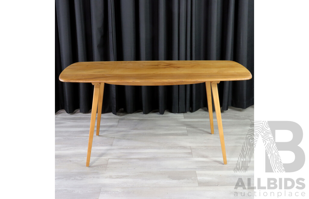 Fully Restored English Elm Plank Top Dining Table by Ercol