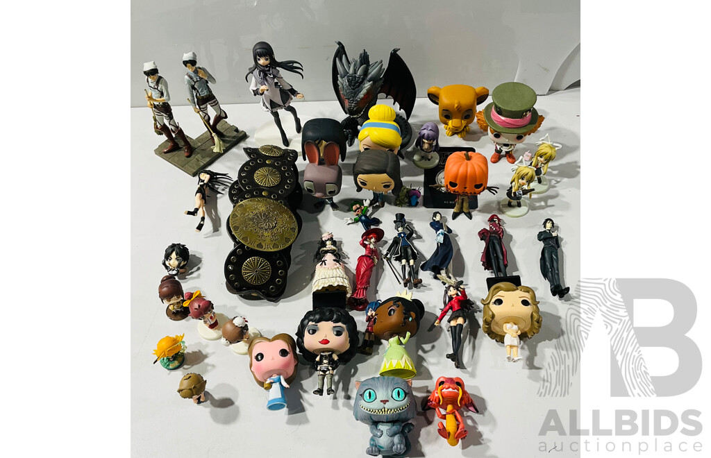 Collection of Figures and Funkopops From Attack on Titan, Mulan, Cinderella and More