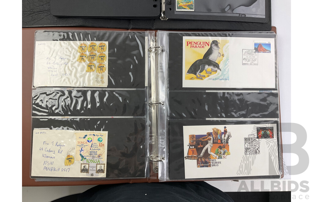 Albums of Australian Cancelled Stamps Including Predecimal, 1970's and 80's with 1980's First Day Covers