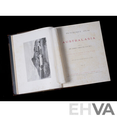 Andrew Garran Picturesque Atlas of Australasia, Volume 2, Picturesque Atlas Publishing, Sydney, Late 1900s, Quarter Bound Leather Hardcover