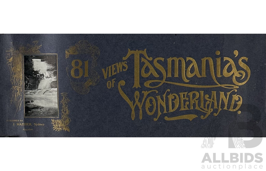 Vintage Paper Print Booklet, 81 Views of Tasmania's Wonderland, Published by J. Mather, Sydney