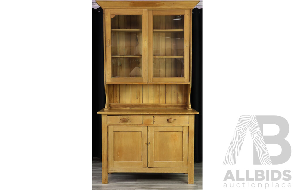 Two Piece Baltic Pine Kitchen Buffet and Hutch