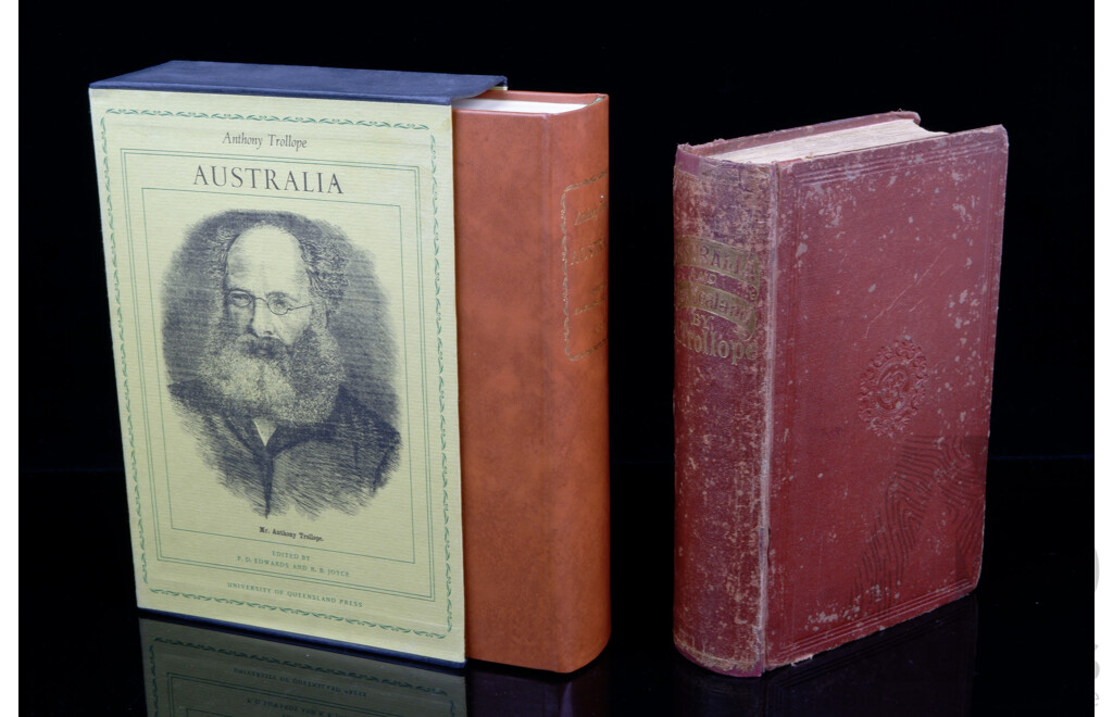 Australia, Anthony Trollope, University Queensland Press, 1967, Hardcover in Slip Case Along with Australia & New Zealand, George Robertson, Melbourne, 1876