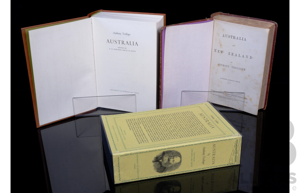 Australia, Anthony Trollope, University Queensland Press, 1967, Hardcover in Slip Case Along with Australia & New Zealand, George Robertson, Melbourne, 1876