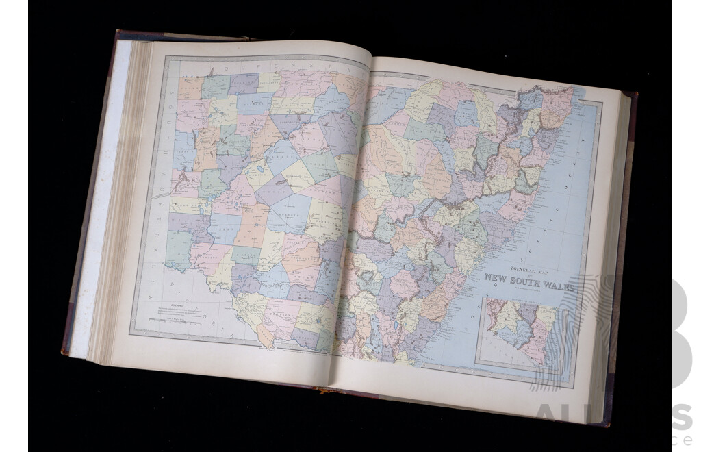 Andrew Garran Picturesque Atlas of Australasia, Volume 1, Picturesque Atlas Publishing, Sydney, Late 1900s, Quarter Bound Leather Hardcover