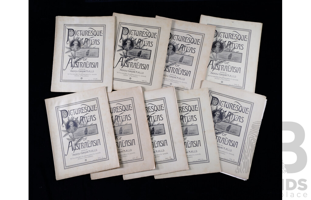 Set Nine Andrew Garran Picturesque Atlas of Australasia, Parts 27 to 35, Picturesque Atlas Publishing, Sydney, Late 1900s, Paperbacks