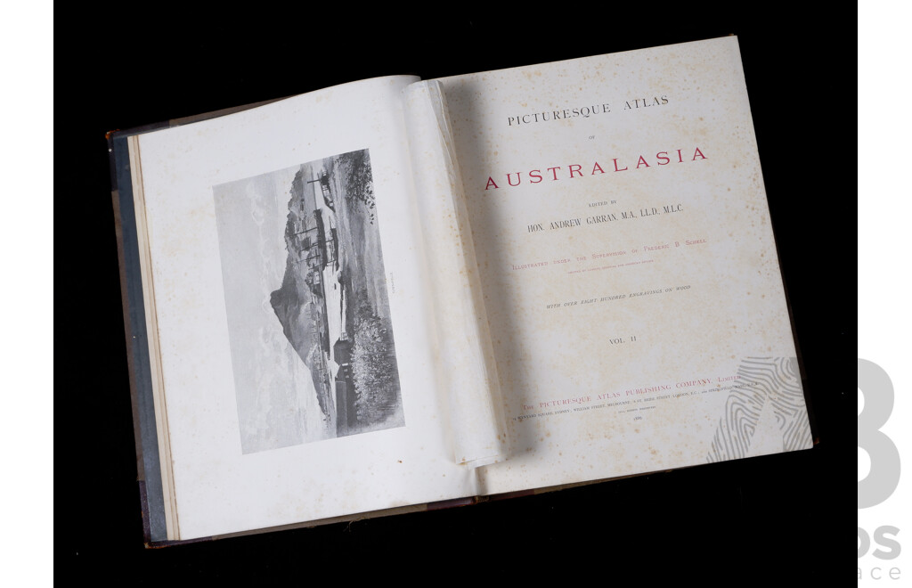 Andrew Garran Picturesque Atlas of Australasia, Volume 2, Picturesque Atlas Publishing, Sydney, Late 1900s, Quarter Bound Leather Hardcover