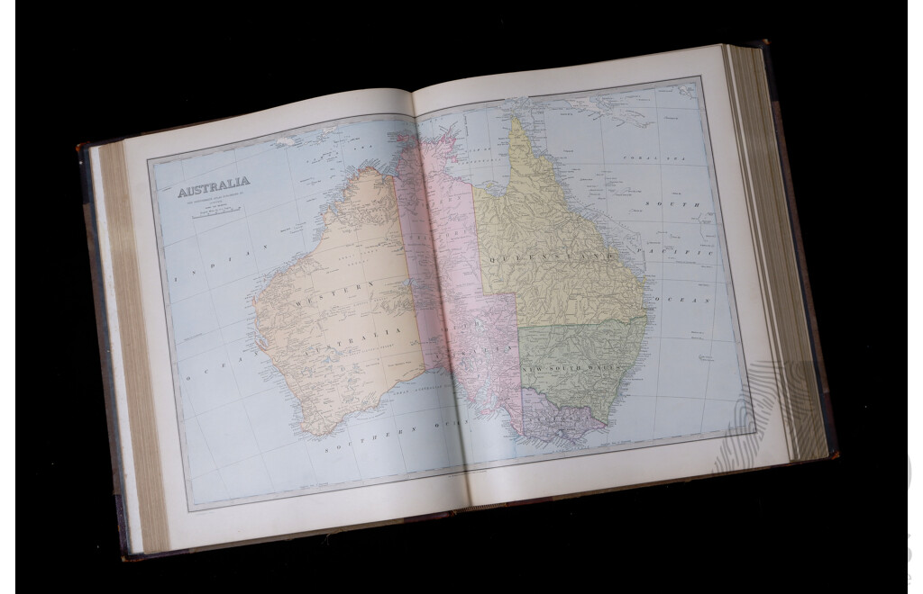 Andrew Garran Picturesque Atlas of Australasia, Volume 2, Picturesque Atlas Publishing, Sydney, Late 1900s, Quarter Bound Leather Hardcover