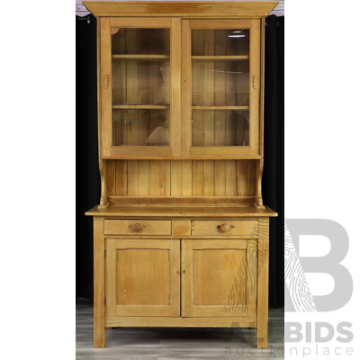 Two Piece Baltic Pine Kitchen Buffet and Hutch