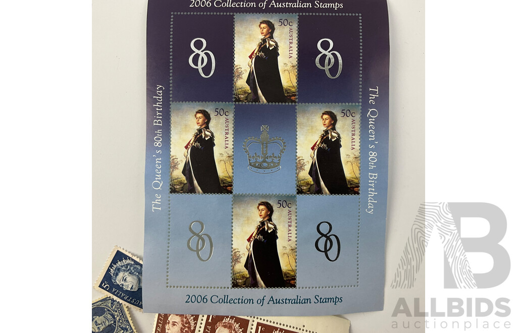 Collection of Australian QE2/Queen Mother Mint and Cancelled Stamps Including Predecimal