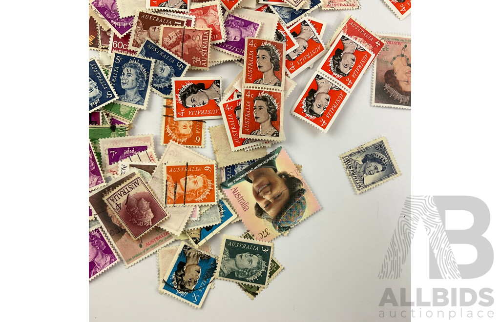 Collection of Australian QE2/Queen Mother Mint and Cancelled Stamps Including Predecimal