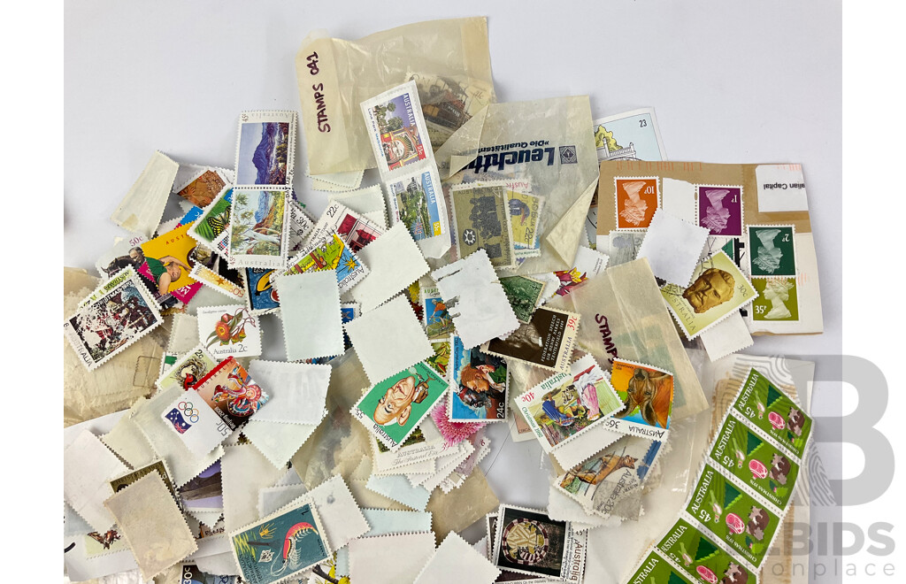 Collection of Australian Mint and Cancelled Stamps Including Predecimal, Examples From 1950's-1980's