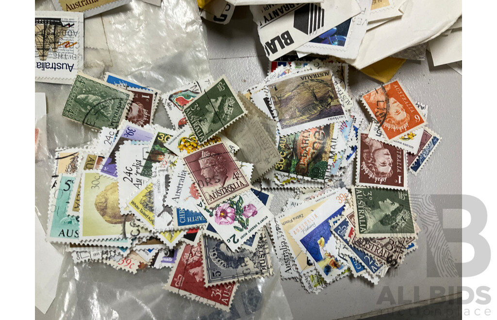 Large Collection of Australian Cancelled Stamps, Examples From Predecimal to Late 1980's - Approximately 2.2 Kilograms