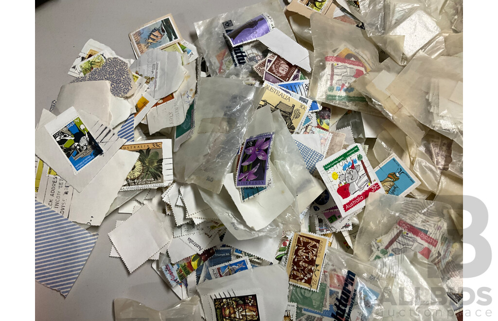 Large Collection of Australian Cancelled Stamps, Examples From Predecimal to Late 1980's - Approximately 2.2 Kilograms