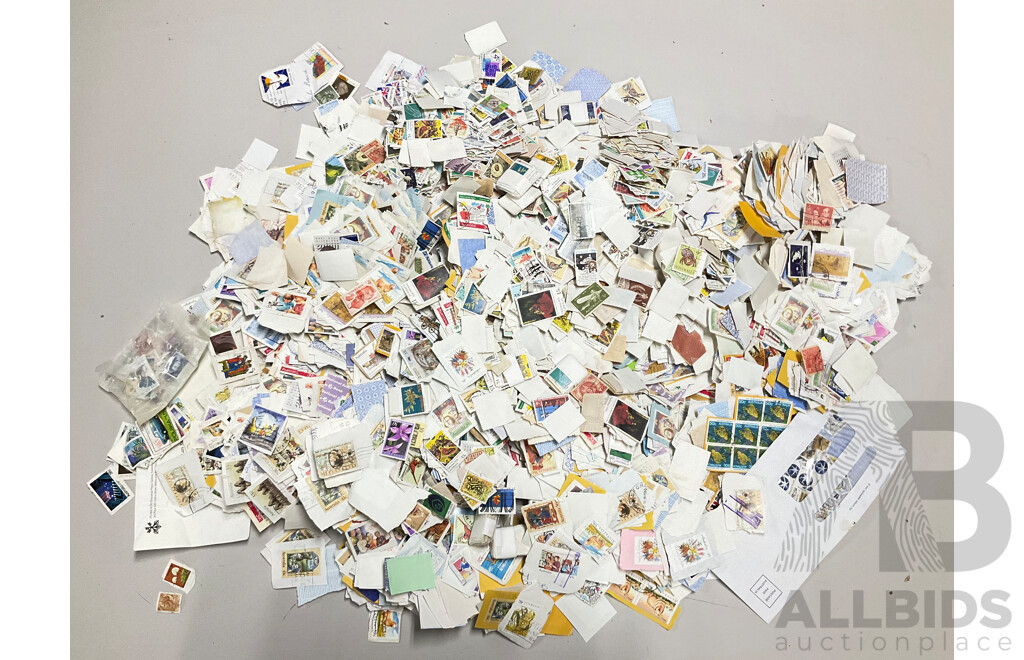 Bulk Lot of Mostly Australian Cancelled Stamps, Examples Spanning 1930's to 1980's - Approximately 1.85 Kilograms
