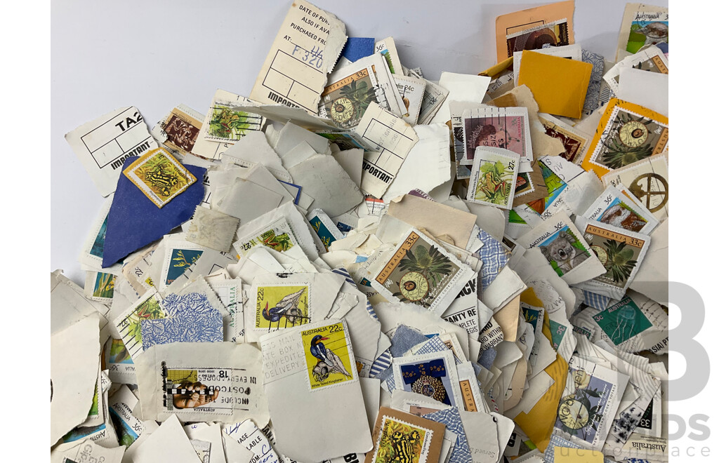 Large Collection of Australian Cancelled Stamps Including 1960's, 70's and 80's - Approximately 1.6 Kilograms