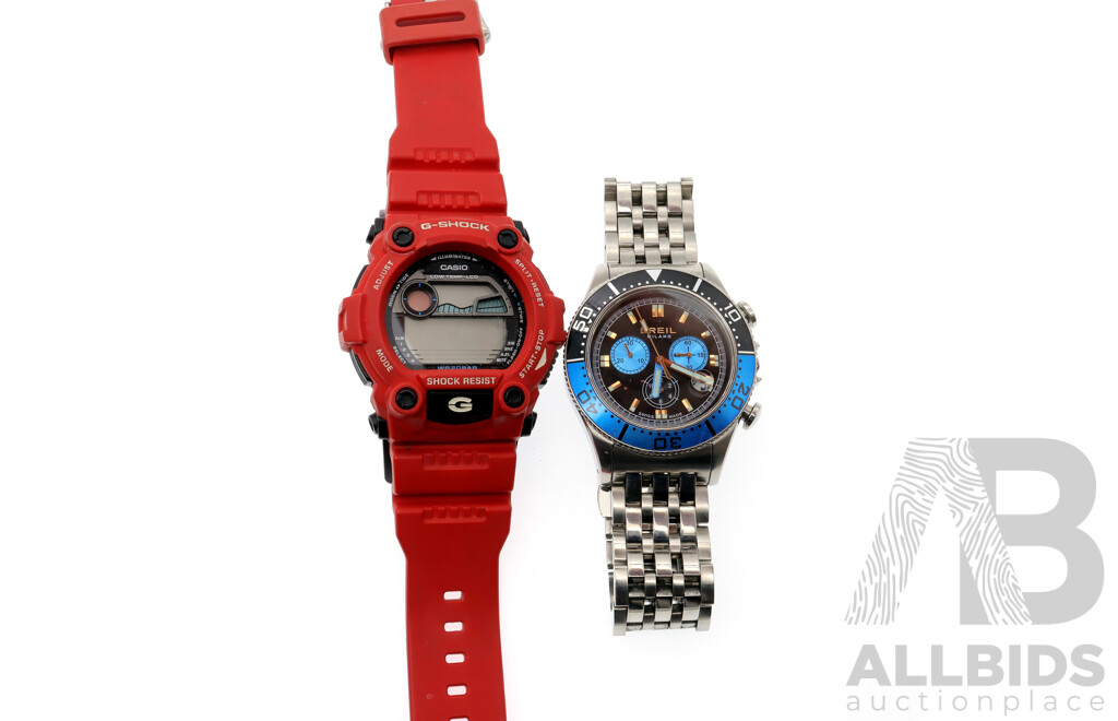 Casio G-watch Red G-7900A with Breil Milano BW0408 Mens Watches